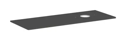 Hansgrohe Konsole in Diamantgrau mit rechteckiger Oberfläche und Ausschnitt für einen Aufsatzwaschtisch, ohne Hahnloch.